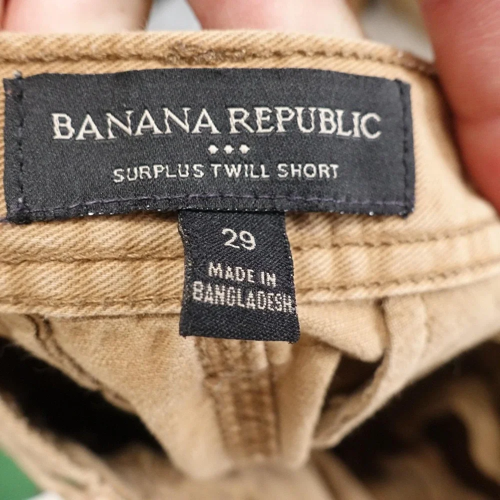 Banana Republic Surplus Twill Shorts Mens 29 Beige‎ Chino Cotton 8 Inseam Casual